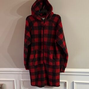 Chubbies Red and Black Plaid Hooded Onesie